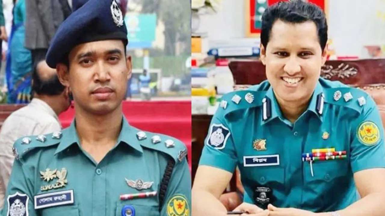 বিপ্লব কুমার সরকার (ডানে) ও গোলাম রুহানী