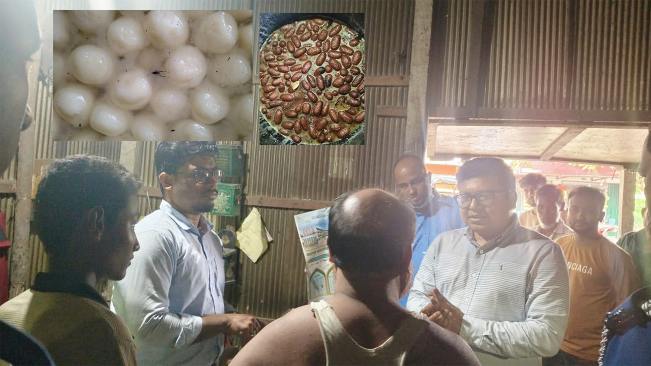 মিষ্টির দোকানে ভ্রাম্যমাণ আদালতের অভিযান পরিচালনা করা হয়েছে