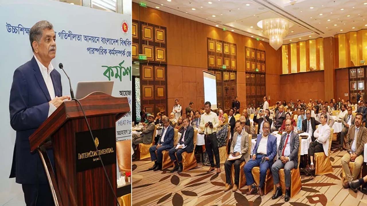 কর্মশালায় সভাপতির বক্তব্যে শিক্ষা উপদেষ্টা অধ্যাপক ড. চৌধুরী রফিকুল আবরার