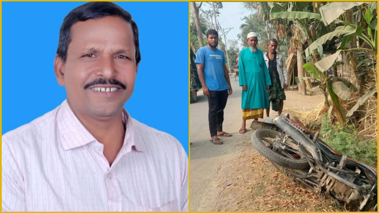 ভারপ্রাপ্ত প্যানেল চেয়ারম্যান আজাদ আলী সরদার ও তার মোটরসাইকেল