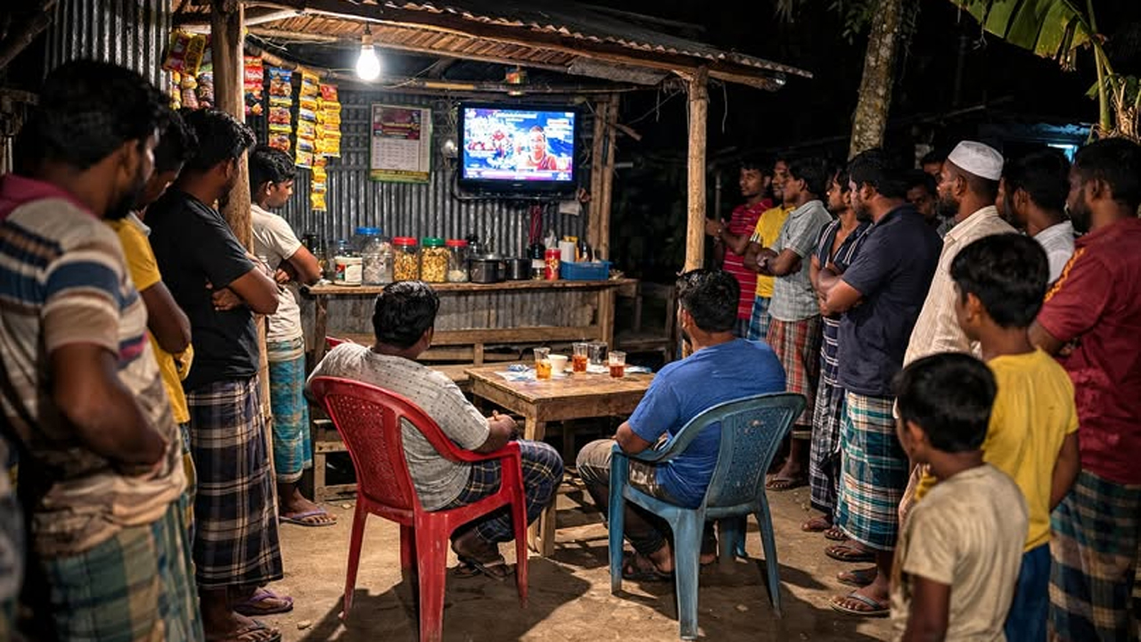 চাটমোহর উপজেলার খতবাড়ি গ্রামে লালনের মোড়ের এই চায়ের দোকানে গুলিবর্ষণের ঘটনা ঘটে