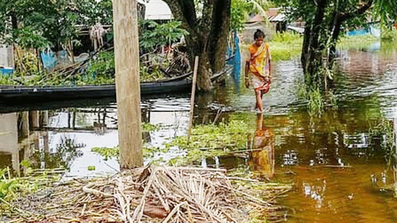 বৃষ্টির পানিতে তলিয়ে গেছে যাতায়াতের পথ