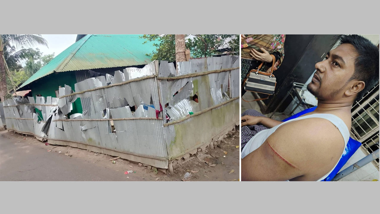 কিশোর গ্যাংয়ের তাণ্ডব, (ডানে) আহত আইনজীবী মনির হোসেন পাটোয়ারী