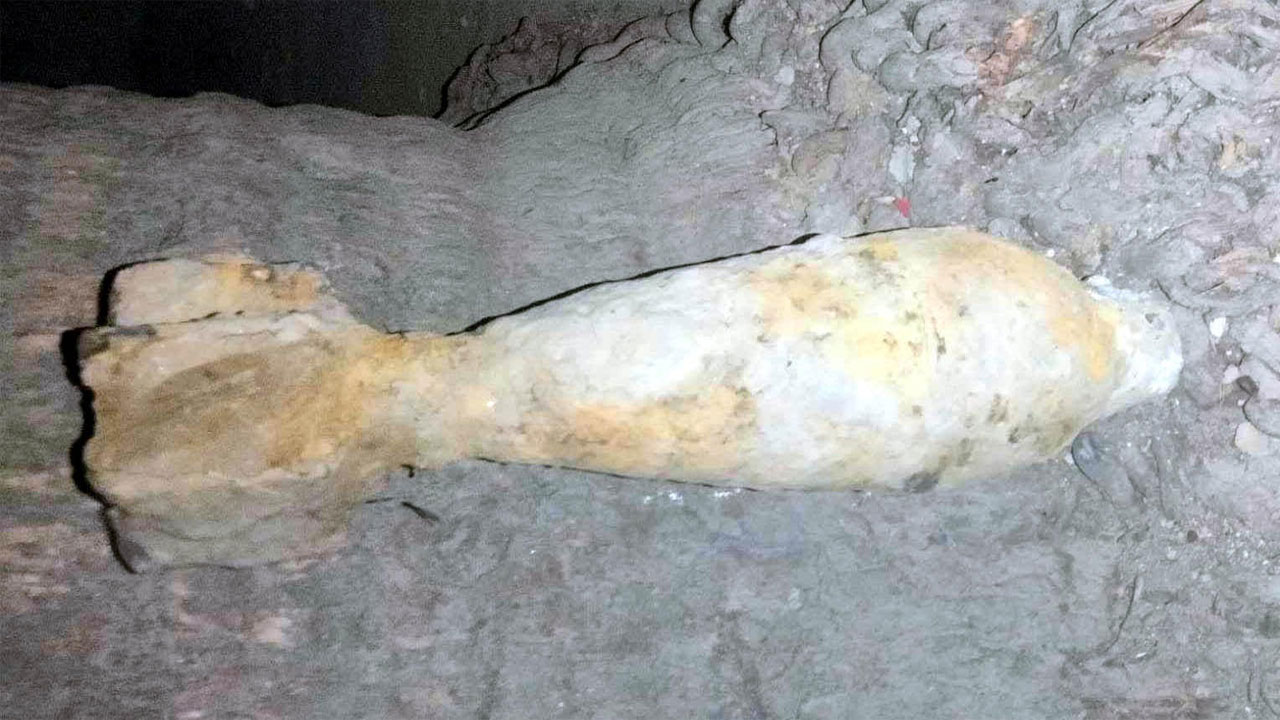 উদ্ধার করা অবিস্ফোরিত মর্টারশেল