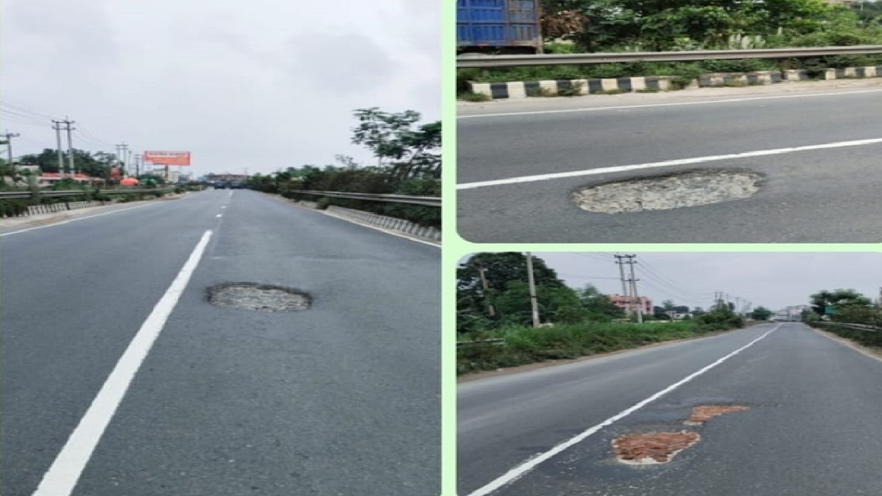 ঢাকা-টাঙ্গাইল মহাসড়কে ঝুঁকি নিয়ে চলছে যানবাহন, ঘটতে পারে বড় দুর্ঘটনা