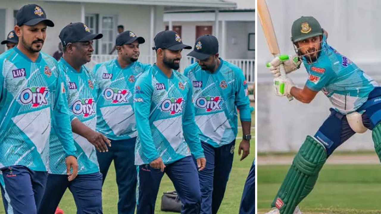 ঢাকা ক্যাপিটালসের অধিনায়ক মোহাম্মদ মিঠুন (ডানে)