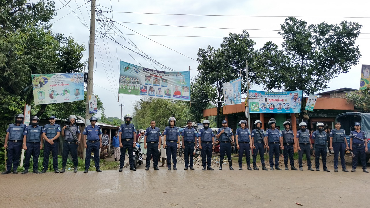 দোয়ারাবাজার থানা পুলিশের ফোর্স মবিলাইজেশন ও চেকপোস্ট ডিউটি জোরদার