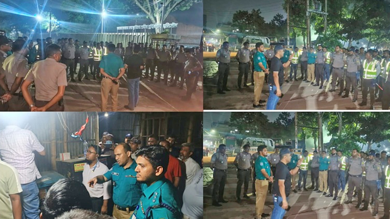 রায়েরবাজারে অটোরিকশা গ্যারেজে ডিএমপির তেজগাঁও বিভাগের অভিযান