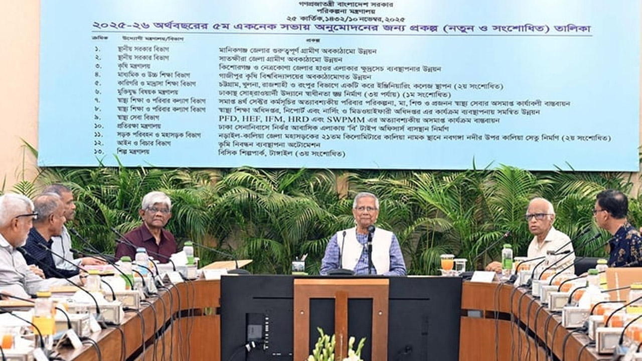 প্রধান উপদেষ্টা ড. মুহাম্মদ ইউনূসের সভাপতিত্বে একনেক বৈঠক