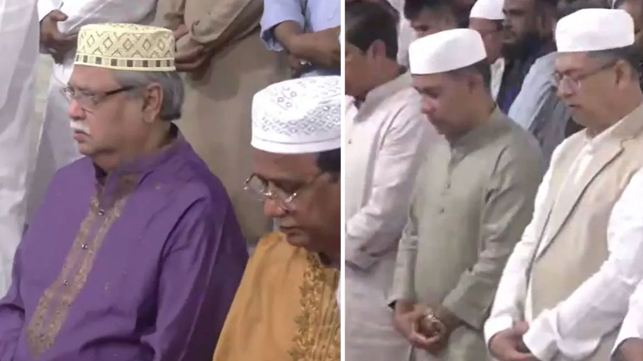 জাতীয় ঈদগাহে ঈদের নামাজ আদায় করছেন রাষ্ট্রপতি মো: সাহাবুদ্দিন ও প্রধানমন্ত্রী তারেক রহমান