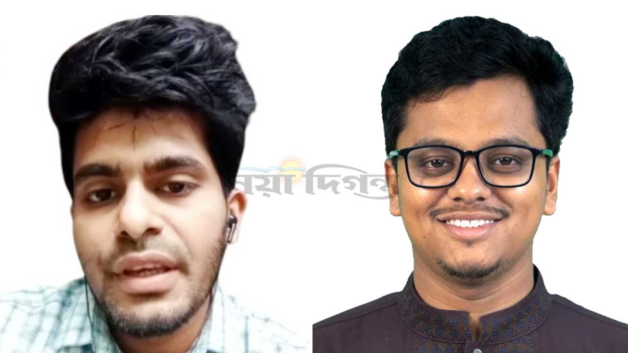 ঢাবি ছাত্রলীগের সাবেক নেতা এস এম ফরহাদ হোসাইন (বাঁয়ে) ও ছাত্রশিবিরের সেক্রেটারি এস এম ফরহাদ