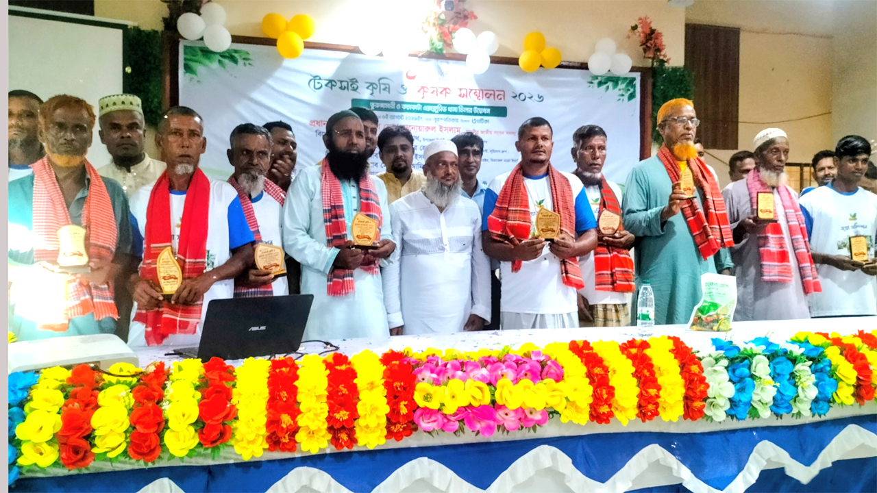 সম্মেলনে সফল কৃষকদের সম্মাননা দেয়া হয়