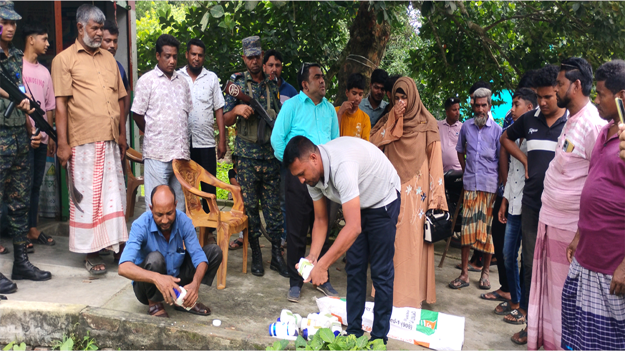 অভিযানে মেয়াদ উর্ত্তীর্ণ ওষুধ নষ্ট করা হয়