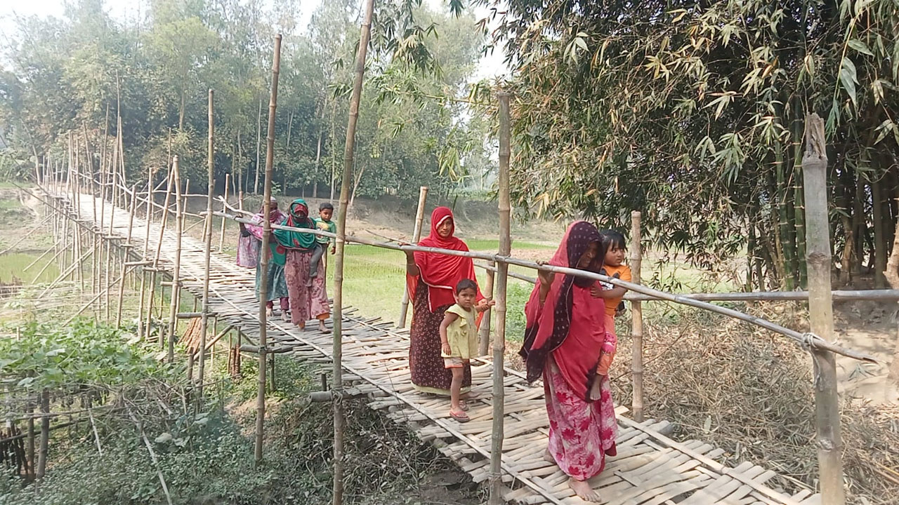 ভাঙা বাঁশের সাঁকো, দ্বীপ গ্রামের একমাত্র অবলম্বন