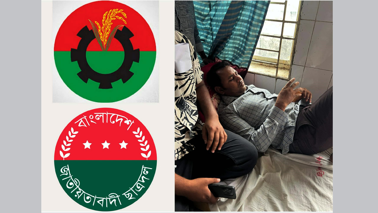 শ্রীপুরে প্রকাশ্যে বিএনপি নেতাকে পেটালো ছাত্রদল নেতা