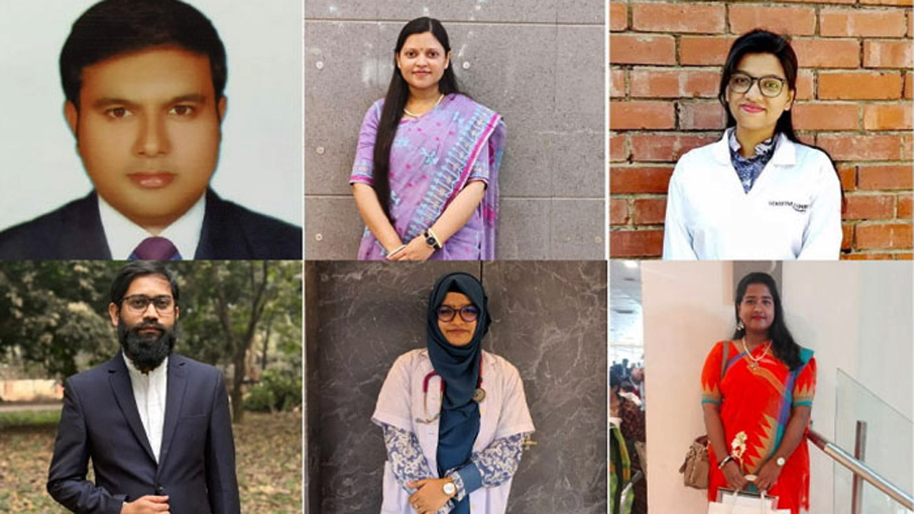 ডা: মো: আনোয়ার রহমান ইমন, ডা: অনন্যা সরকার,  ডা: নির্জনা রাউত তন্বী, ডা: আনিসুর রহমান রিয়াদ, ডা: নিশাদ ফারহানা, ডা: জয়িতা দাস। (বাঁ দিক থেকে)