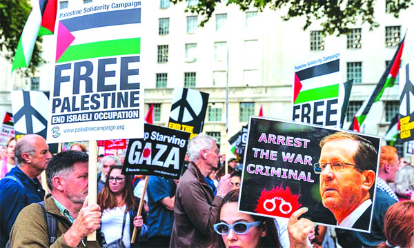 ইসরাইলি প্রেসিডেন্ট আইজ্যাক হারজগের যুক্তরাজ্য সফরের বিরুদ্ধে লন্ডনে ফিলিস্তিনিপন্থীদের বিক্ষোভ : ইন্টারনেট