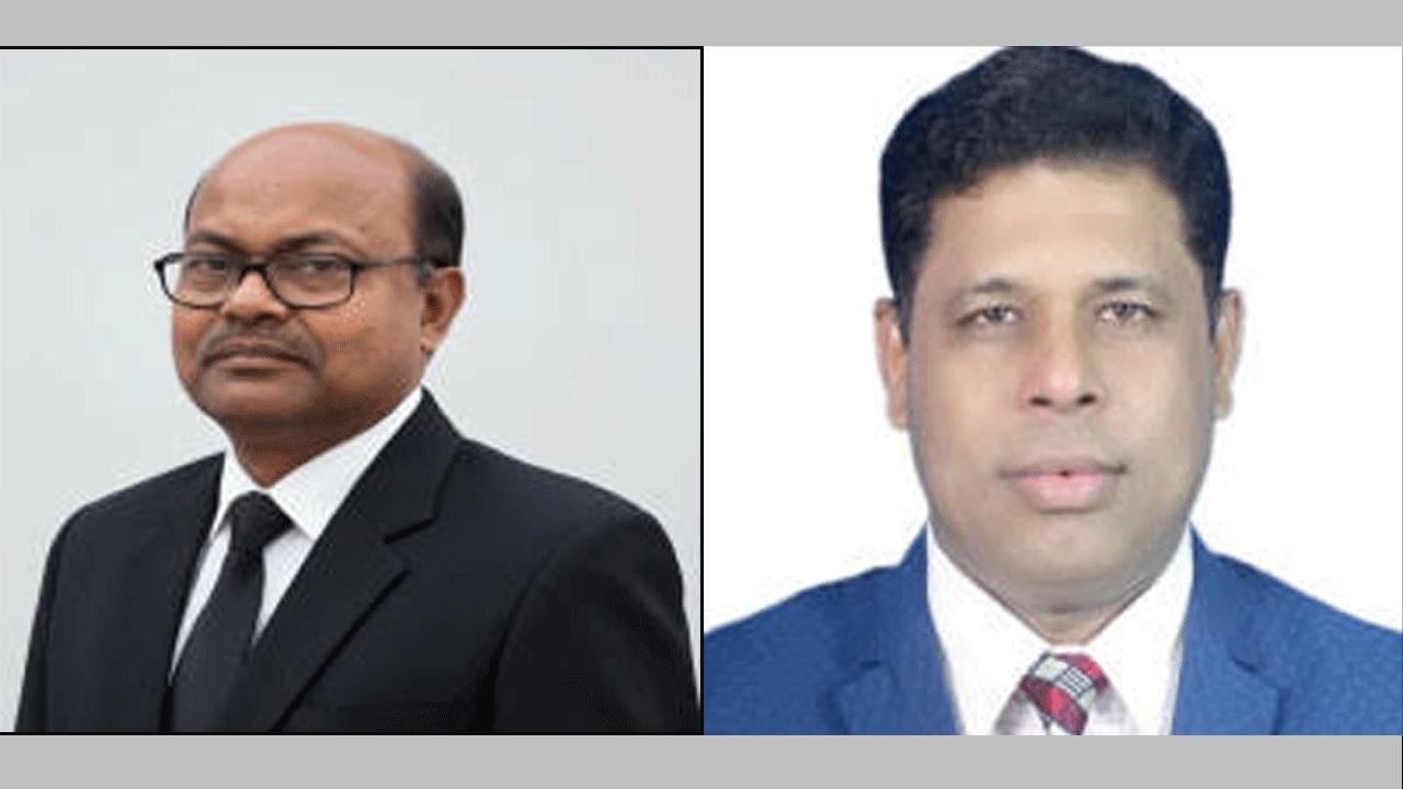 অধ্যাপক ড. মো: শামছুল আলম, (ডানে) অধ্যাপক ড. মুহাম্মদ নজরুল ইসলাম