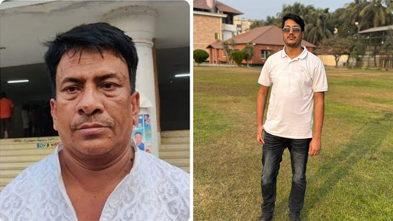 ভুক্তভোগী কর্মচারী নিজাম উদ্দিন, (ডানে) অভিযুক্ত ছাত্রদলের যুগ্ম আহ্বায়ক জাফর আহমদ