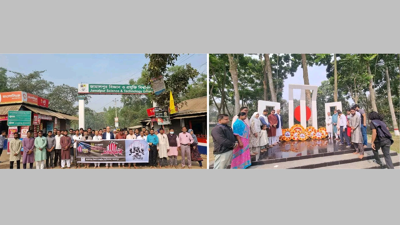 র‌্যালি, শহীদ মিনারে প্রষ্পস্তবক অর্পণ