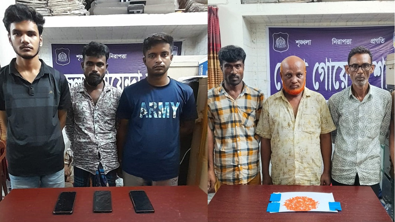 জামালপুরে জুয়া ও মাদক কারবারের অভিযোগে আটক ৬