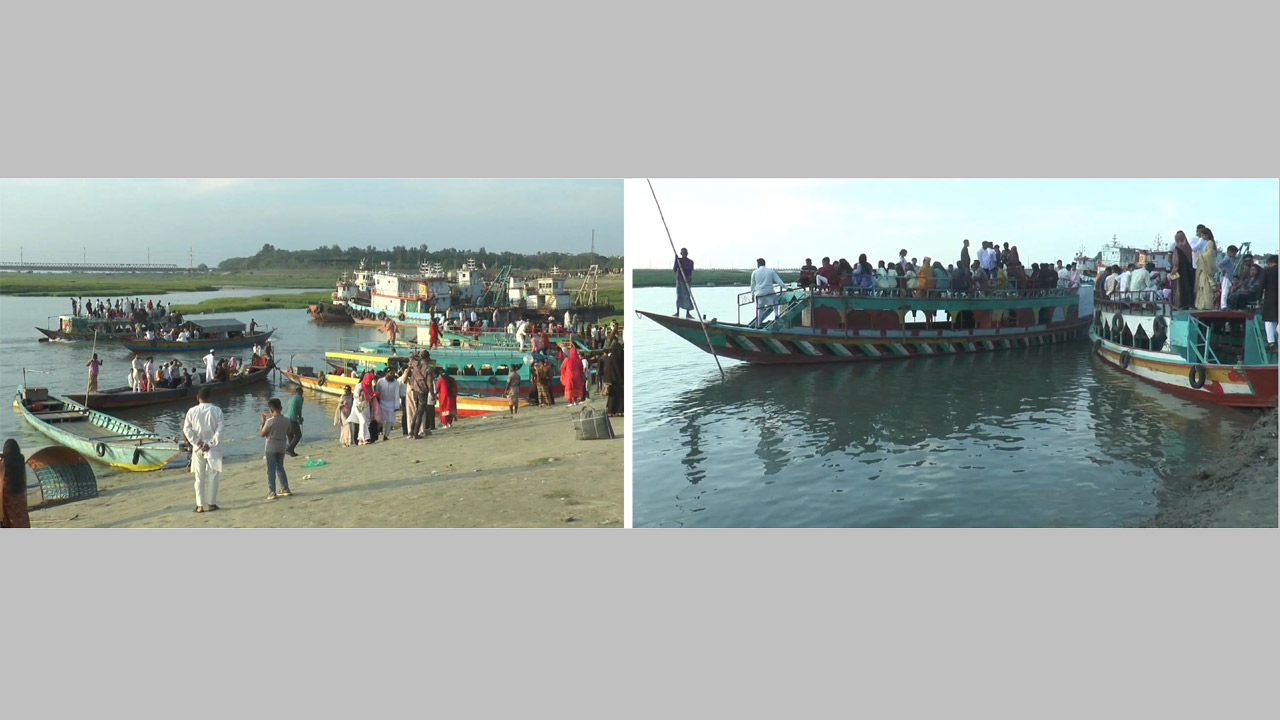 যমুনা সেতু পূর্ব এলাকায় দর্শনার্থীদের উপচে পড়া ভিড়