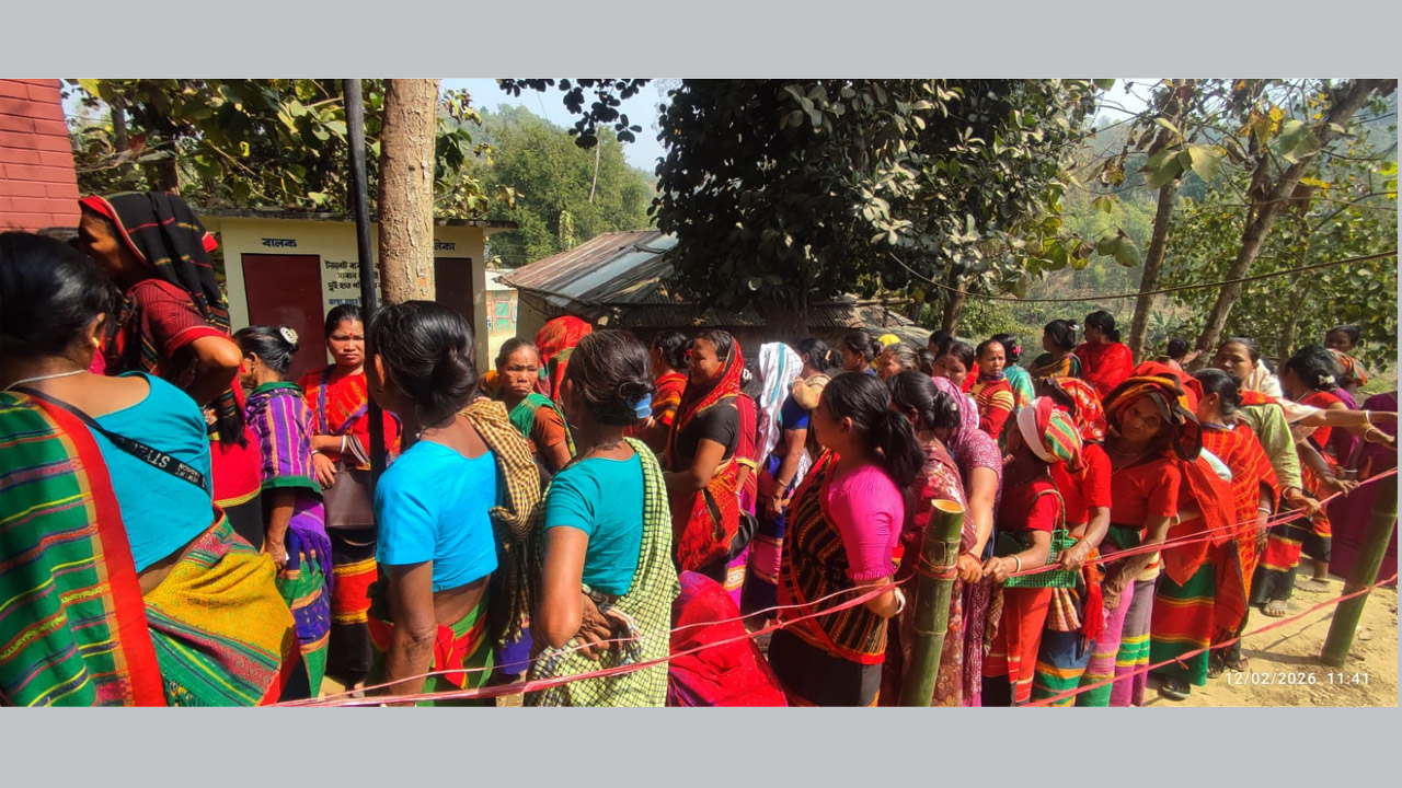 খাগড়াছড়িতে ভোটারদের স্বতঃস্ফূর্ত উপস্থিতি