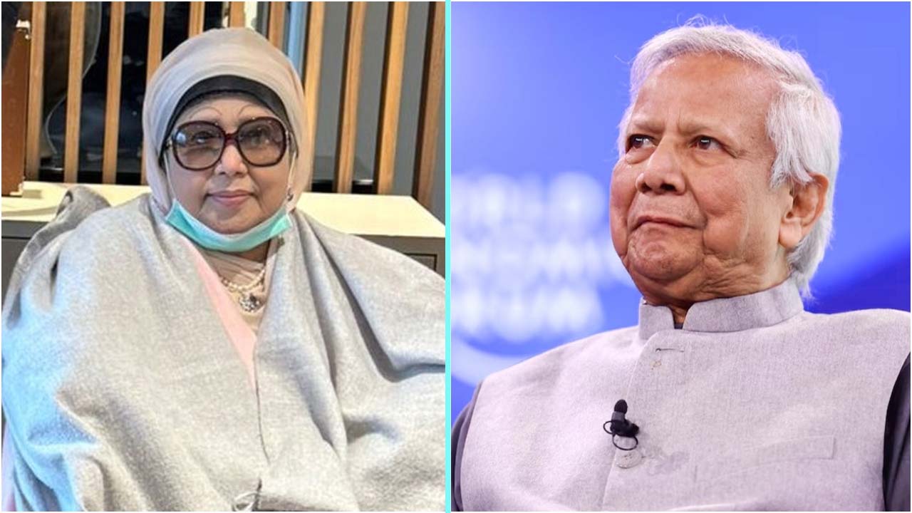 বিএনপি চেয়ারপারসন খালেদা জিয়া (বাঁয়ে) ও প্রধান উপদেষ্টা ড. মুহাম্মদ ইউনূস