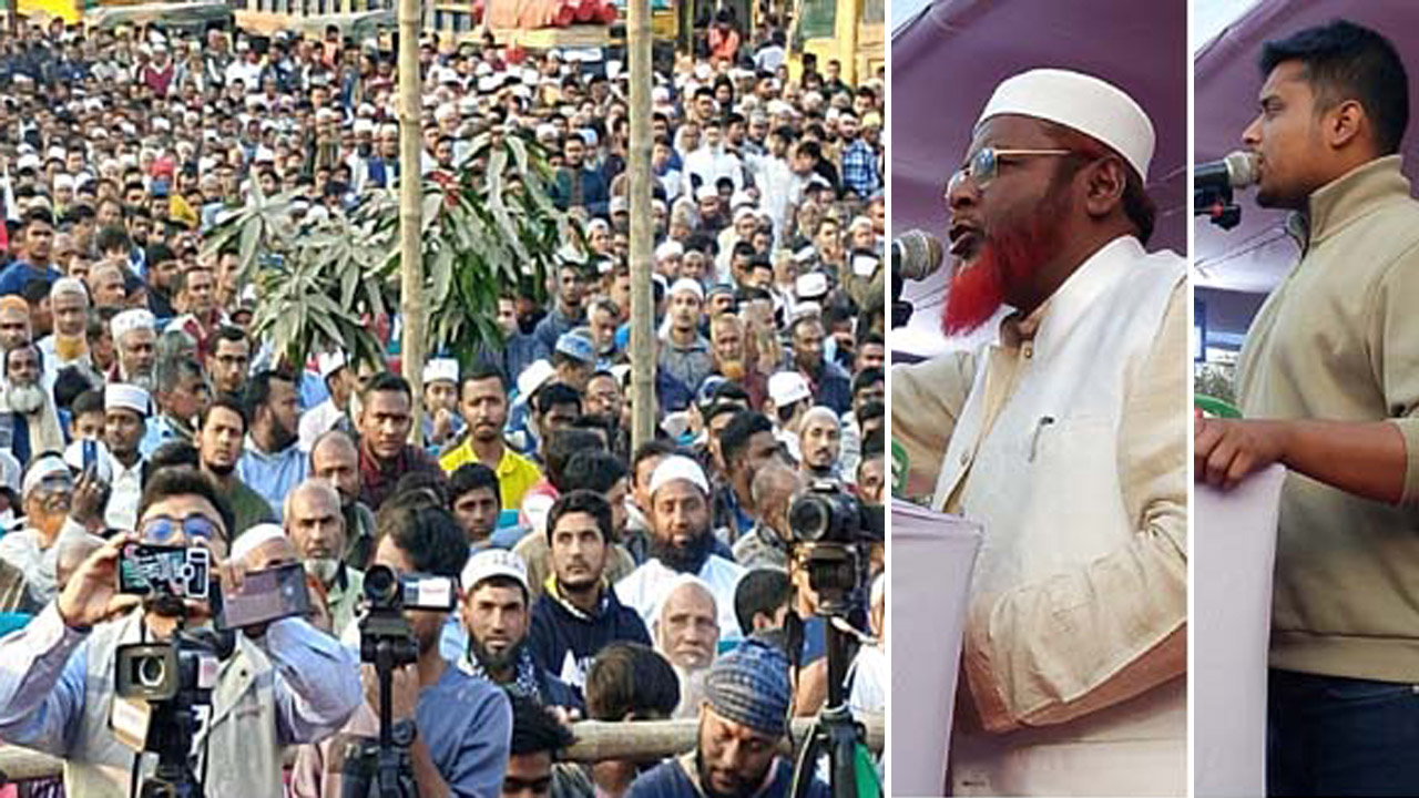খুলনার জনসভায় বক্তব্য রাখছেন মিয়া গোলাম পরওয়ার ও হাসনাত আবদুল্লাহ