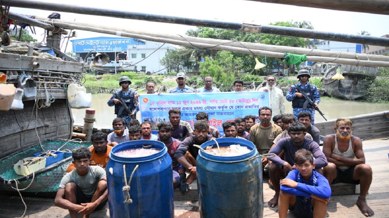 কর্ণফুলীতে ১ লাখ ৬৮ হাজার টাকার মাছ জব্দ, ২ লাখ ১০ হাজার টাকা জরিমানা