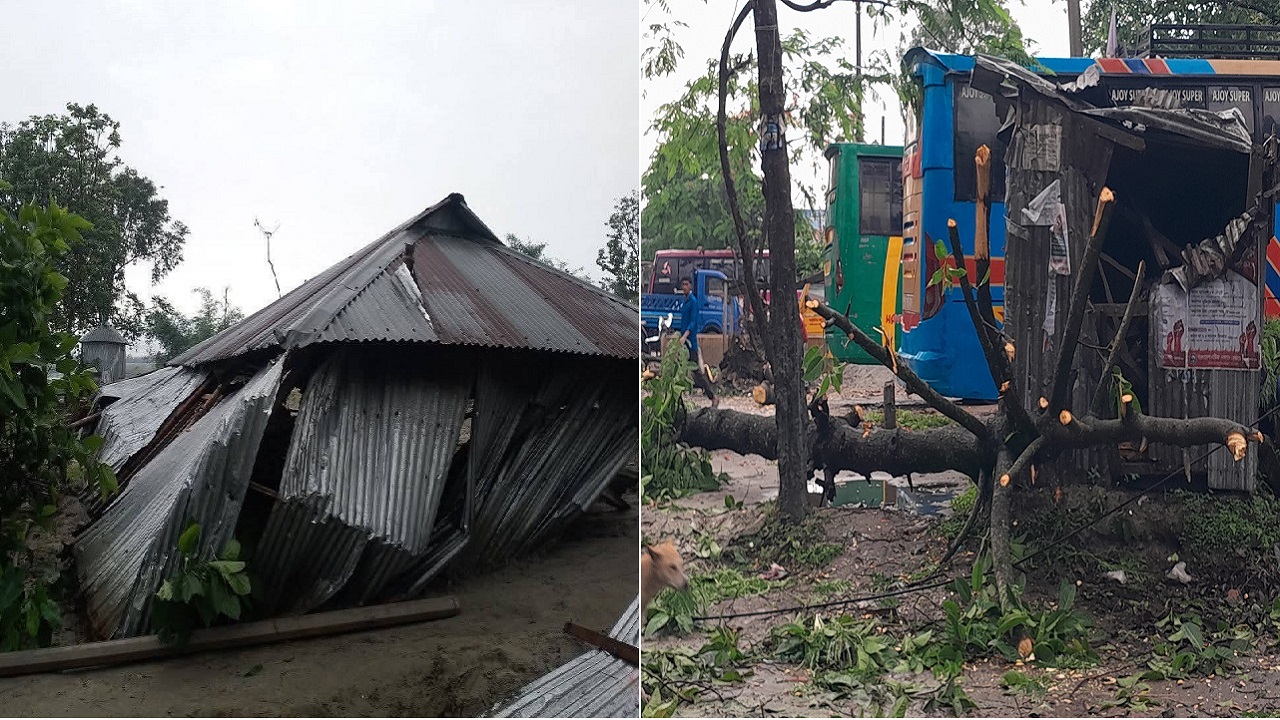 কুড়িগ্রামে কালবৈশাখী ঝড়ে ক্ষতিগ্রস্ত এলাকা