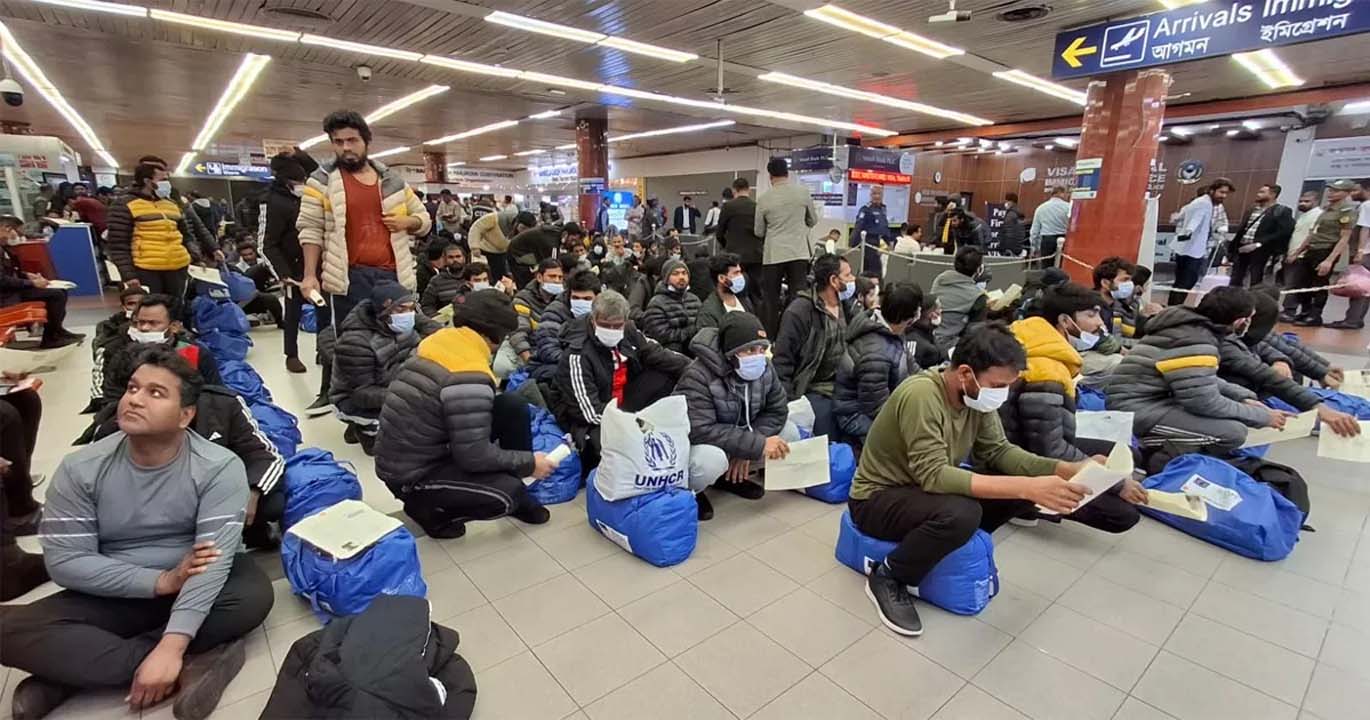 লিবিয়ার ডিটেনশন সেন্টারে আটকরা হজরত শাহজালাল আন্তর্জাতিক বিমানবন্দরে