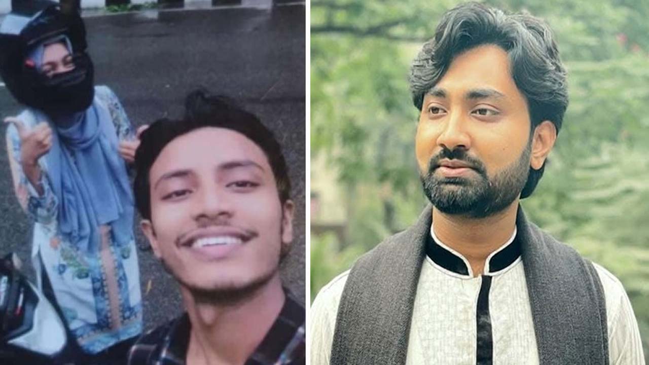ছাত্রী বর্ষা ও তার প্রেমিক মাহির রহমান (বাঁয়ে) এবং জবি ছাত্রদল নেতা জুবায়েদ হোসেন
