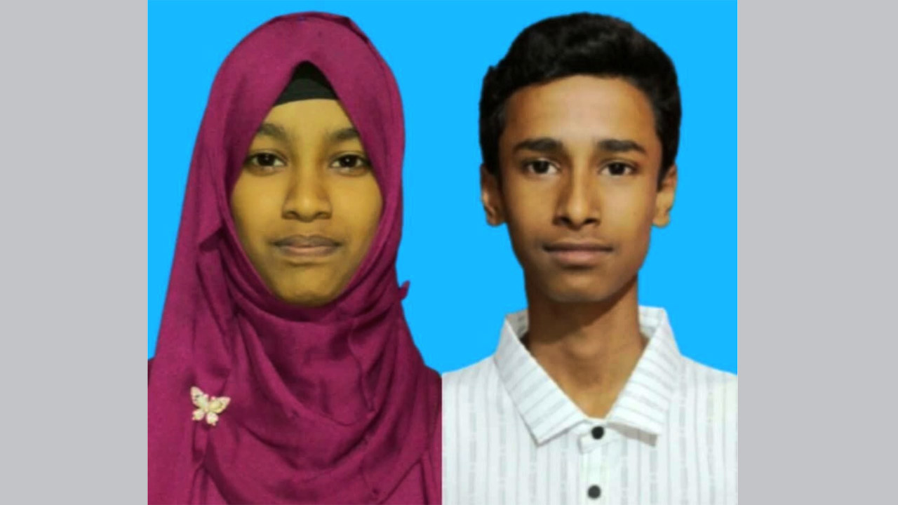 মুনতাহার হক মাইশা ও নওশাদ হক লাবিব (বাঁ দিক থেকে)