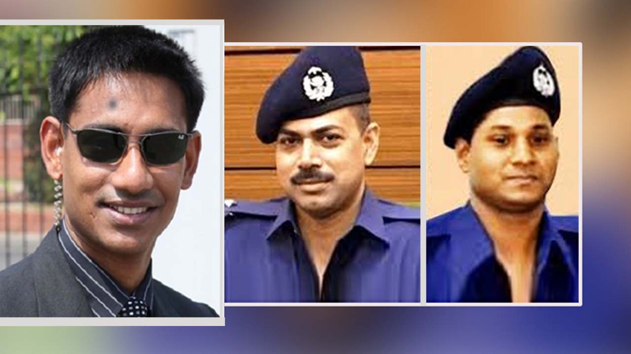 মেজর সিনহা, ওসি প্রদীপ কুমার দাশ ও পরিদর্শক মো: লিয়াকত আলী (বাম থেকে)