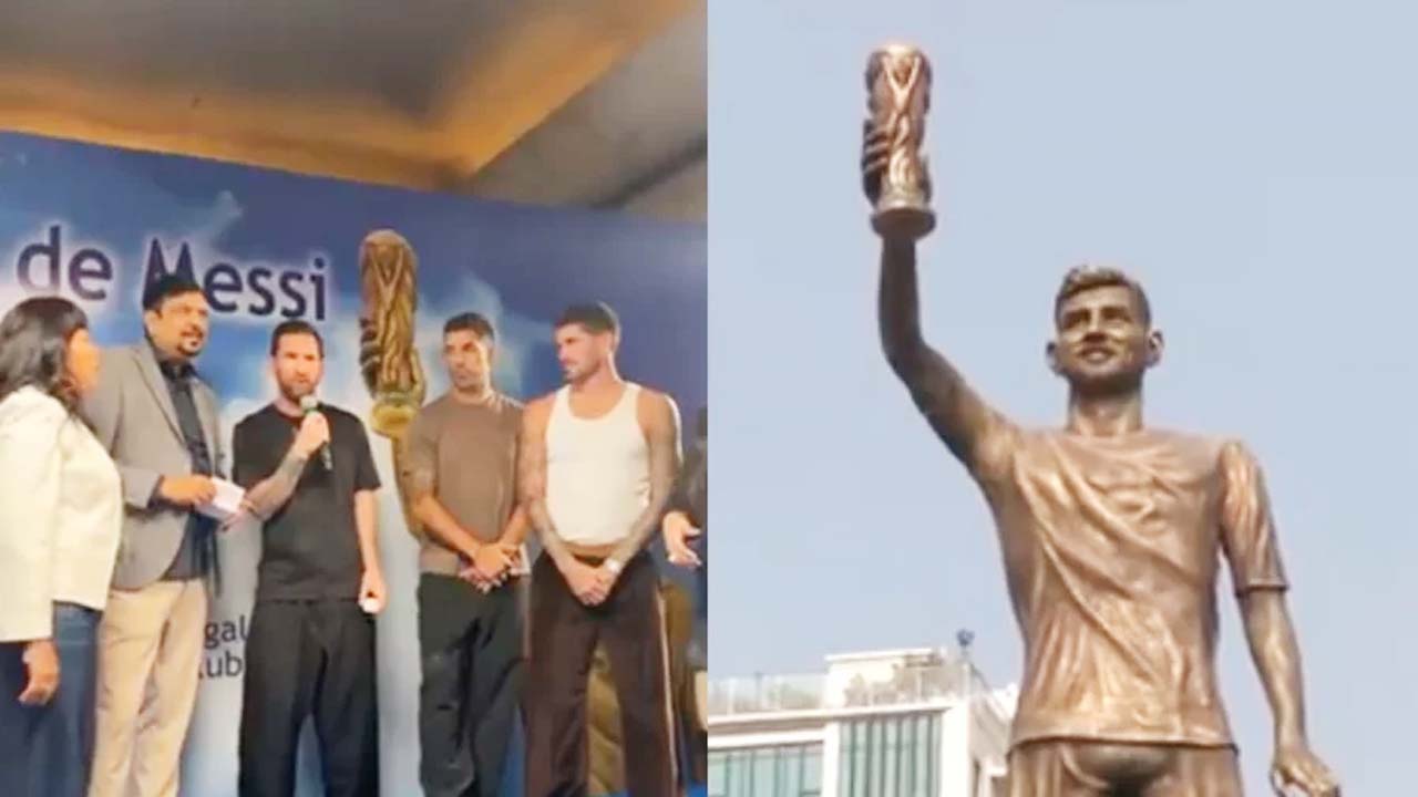 কলকাতায় নিজের ভাস্কর্য উদ্বোধন করেন মেসি