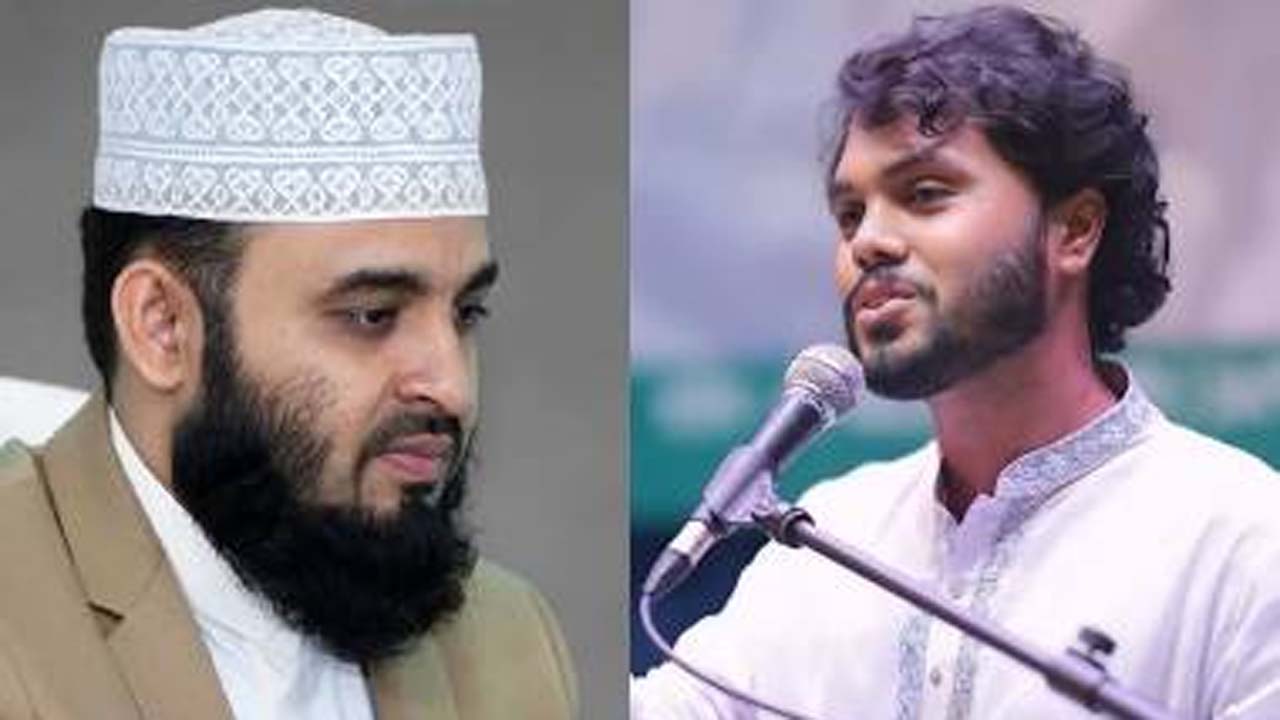 মাওলানা মিজানুর রহমান আজহারী (বাঁয়ে) ও শরিফ ওসমান হাদি