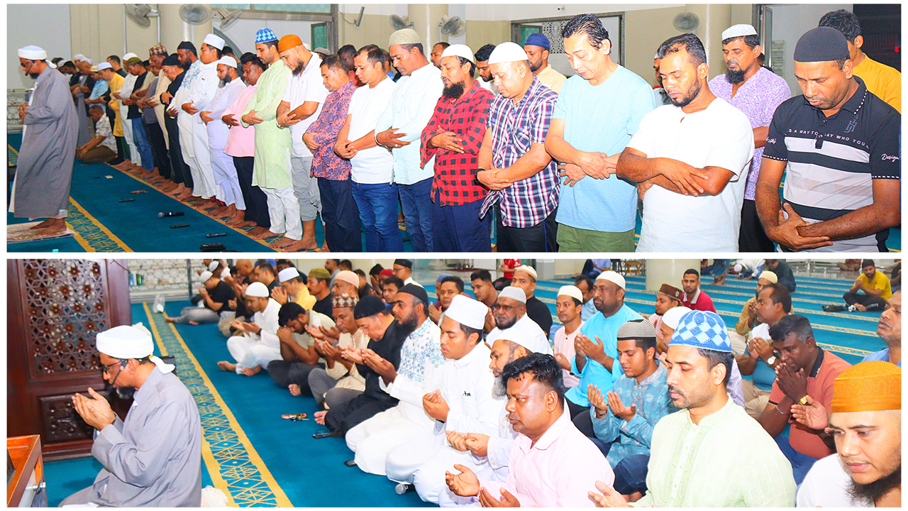 স্বেচ্ছাসেবক দলের নফল নামাজ ও দোয়া।