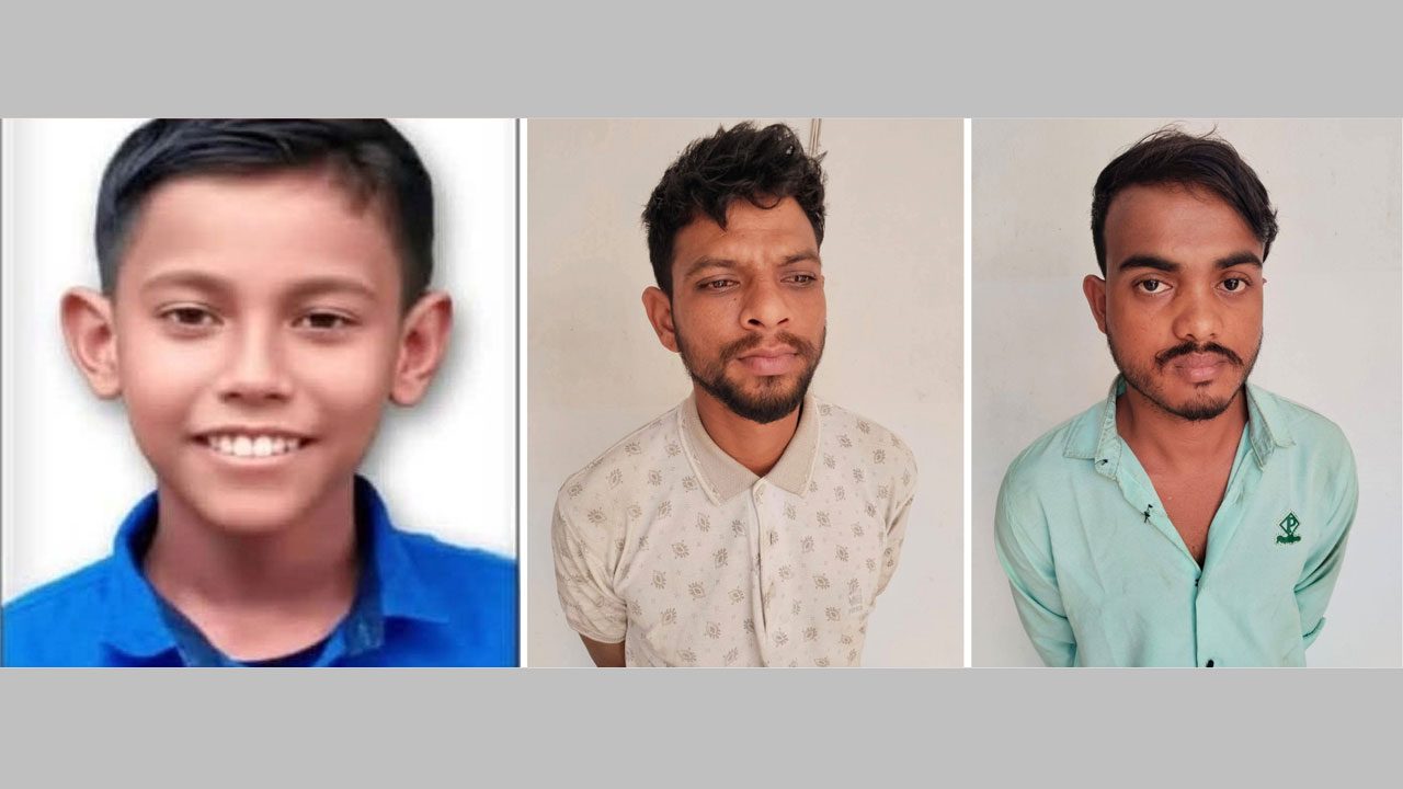 নিহত কিশোর জুনায়েদ, (ডানে) দুই আসামি