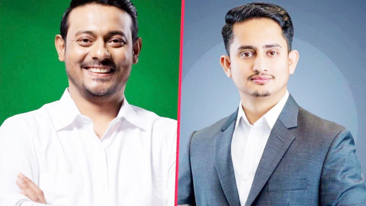 (বাম থেকে) নাসিরউদ্দীন পাটোয়ারী ও সারজিস আলম
