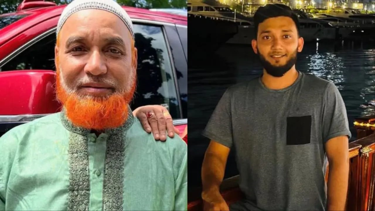 নিউইয়র্কে সড়ক দুর্ঘটনায় নিহত বাবা হীরামন ও ছেলে নাজমুল রোবেল ( বাঁ দিক থেকে)