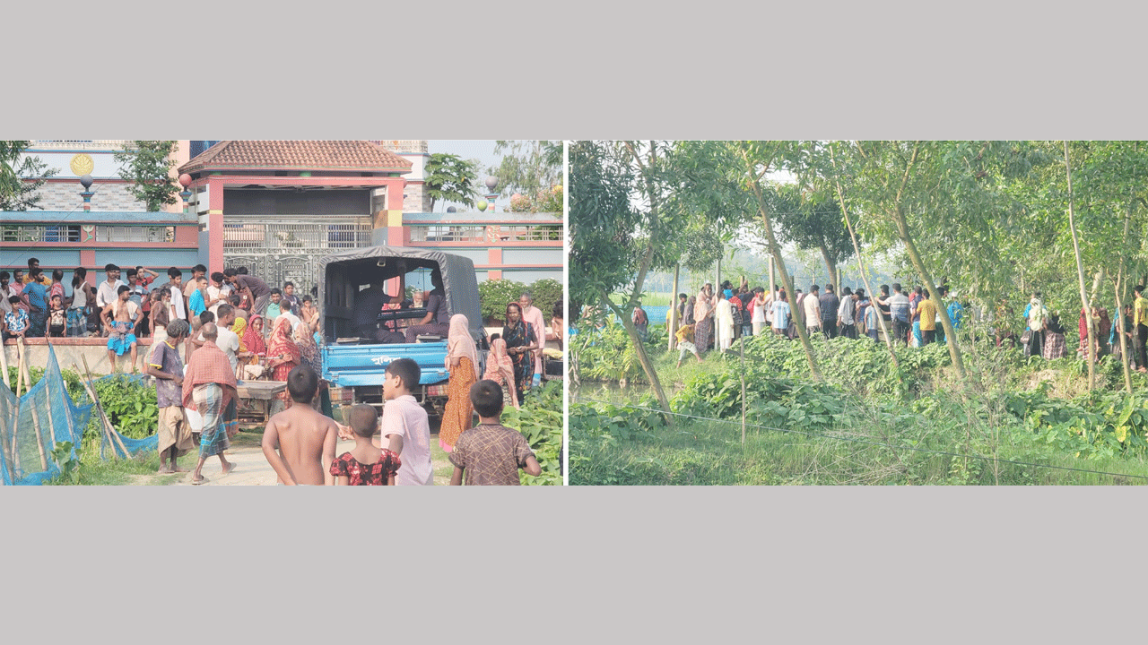 স্থানীয় জনতার ভিড়