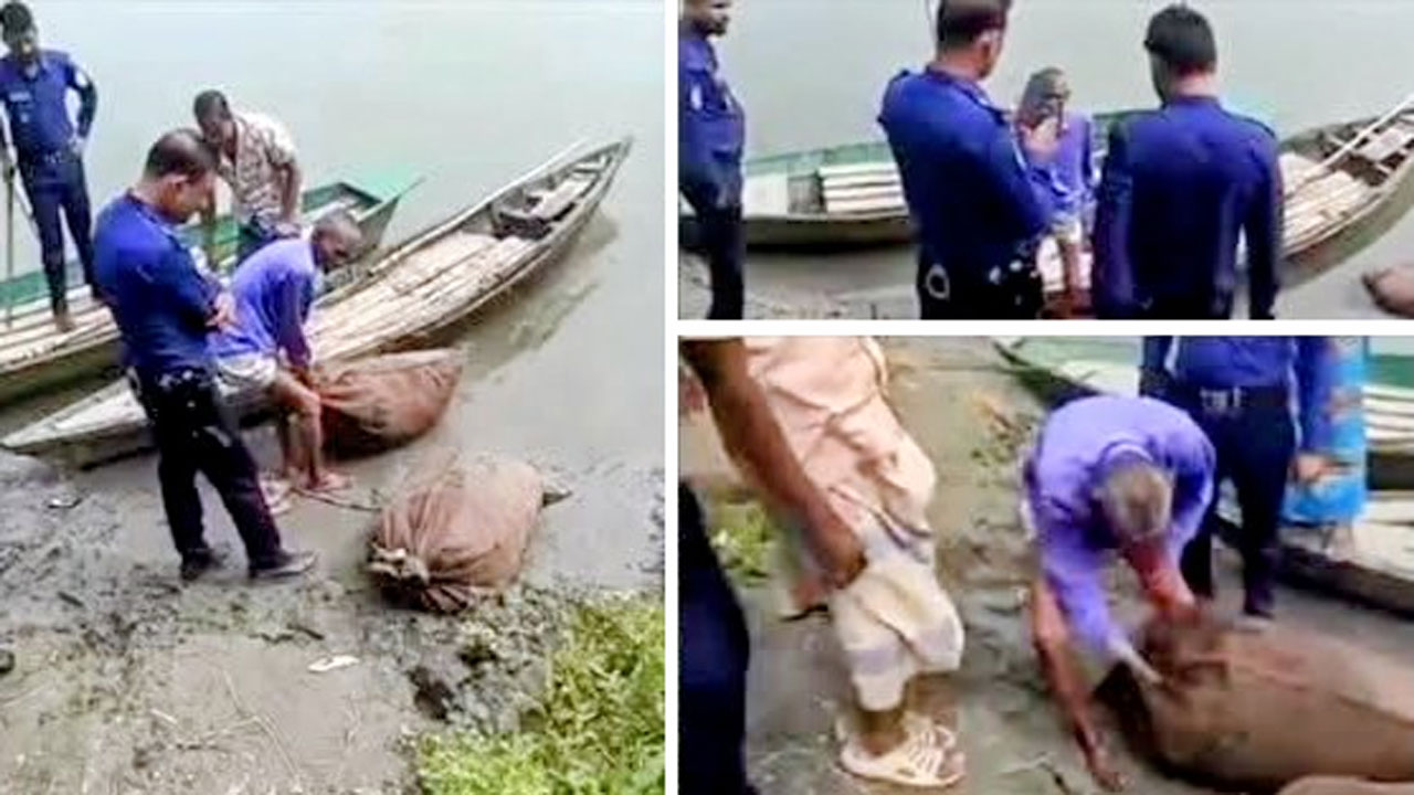 জেলের জালে ওঠা দুই বস্তা সরকারি ওষুধ উদ্ধারে ঘটনাস্থলে পুলিশ