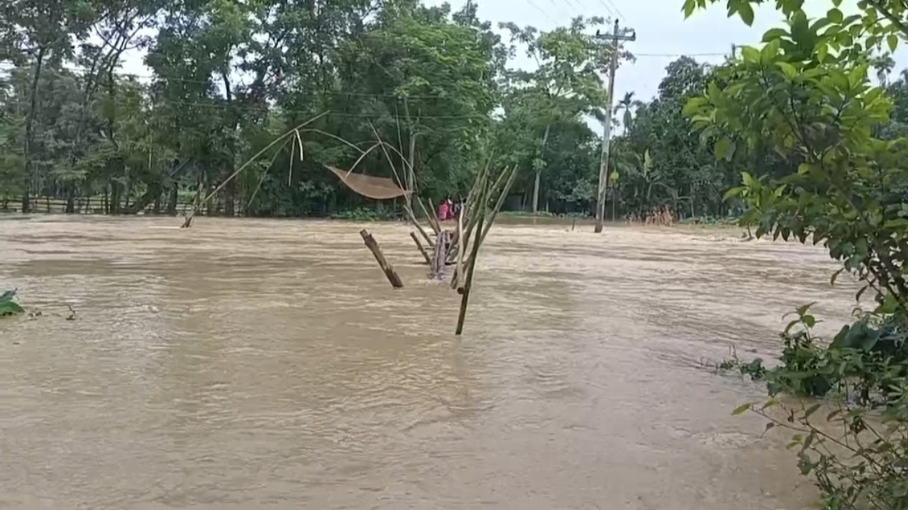 হালুয়াঘাটে পাহাড়ি ঢলে নিম্নাঞ্চল প্লাবিত, পানিবন্দি হাজারো মানুষ