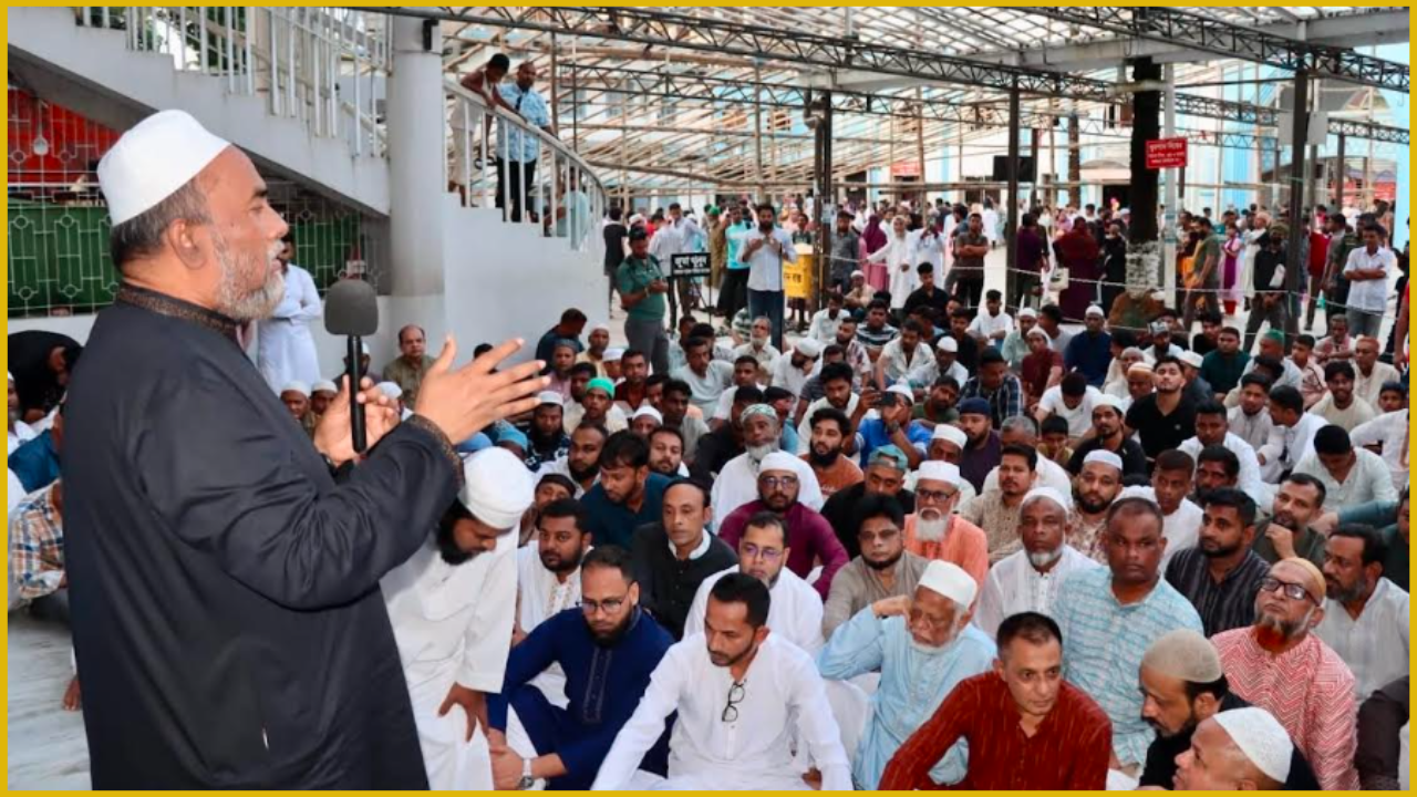কথা বলছেন সিলেট জেলা বিএনপির সভাপতি ও সিলেট সিটি করপোরেশনের প্রশাসক আব্দুল কাইয়ুম চৌধুরী