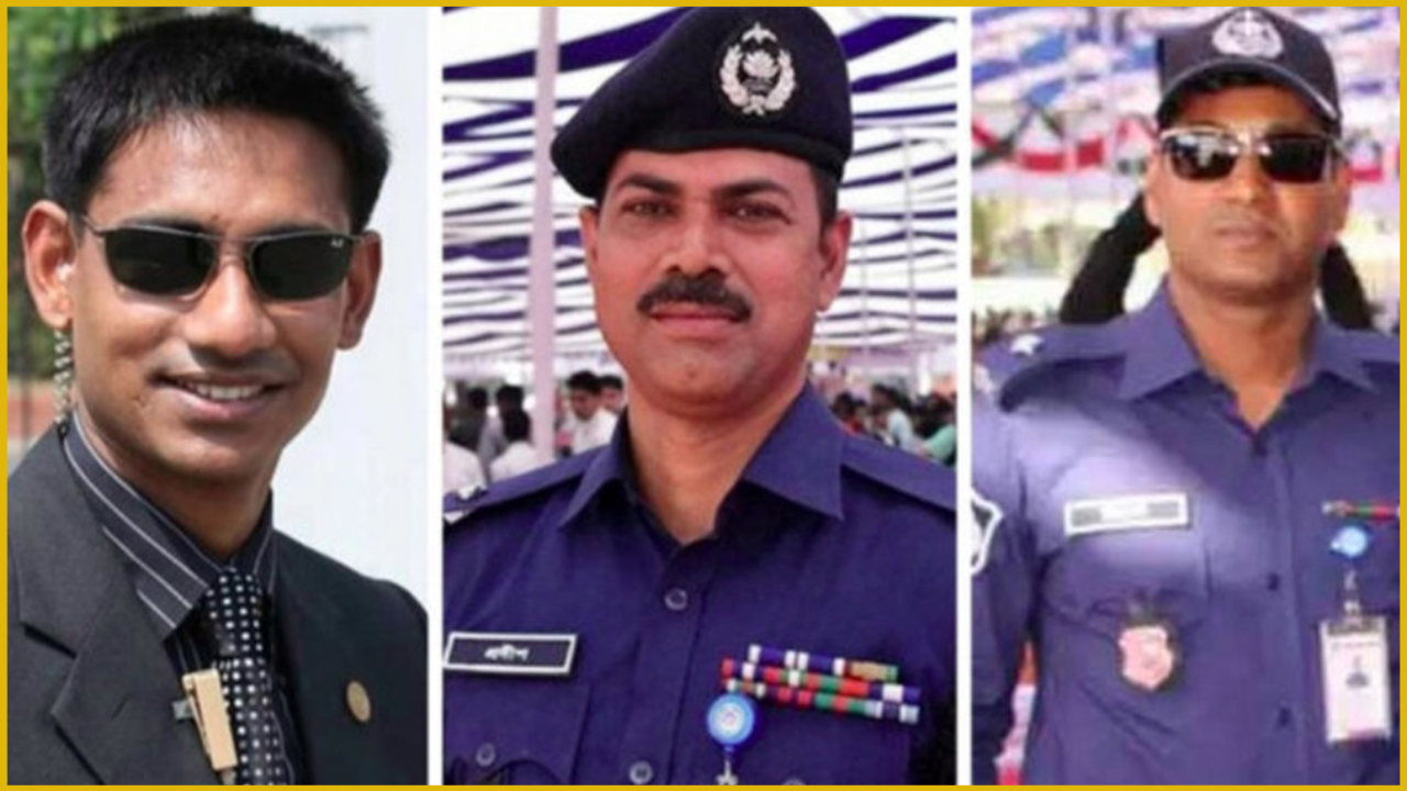 মেজর (অব.) সিনহা মো: রাশেদ খান, প্রদীপ কুমার দাশ ও সাবেক পরিদর্শক মো: লিয়াকত আলী