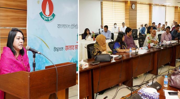 বক্তব্য রাখছেন তথ্য ও সম্প্রচার সচিব মাহবুবা ফারজানা