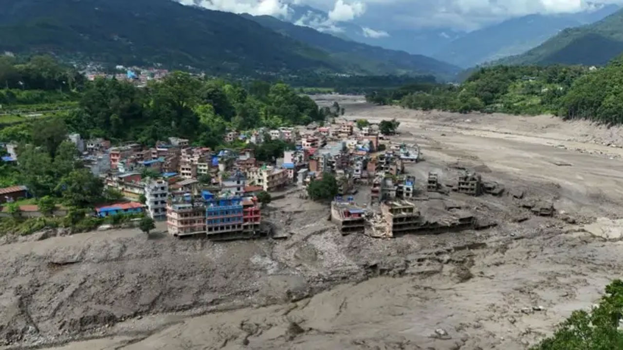 নেপালে বন্যায় ক্ষতিগ্রস্ত এলাকা