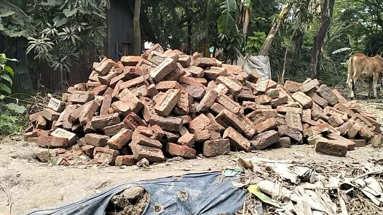 সরকারি রাস্তা থেকে উত্তোলন করা ইট