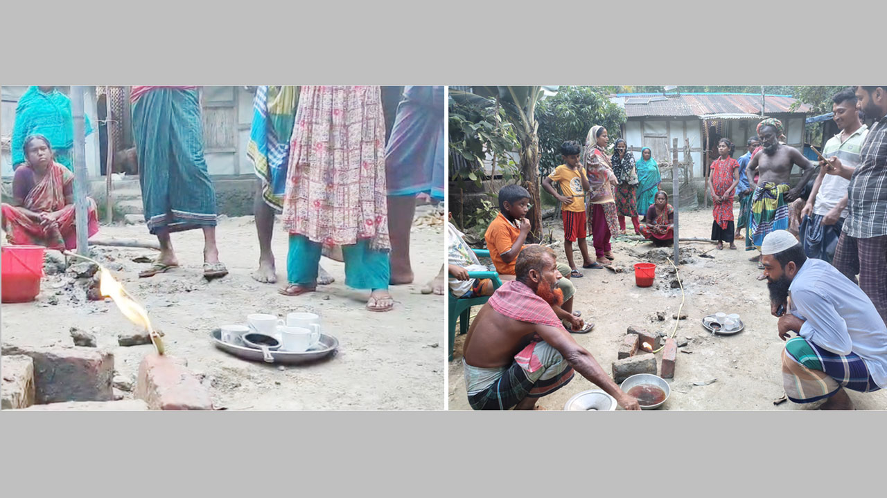 নলকূপ থেকে নির্গত গ্যাস থেকে আগুন